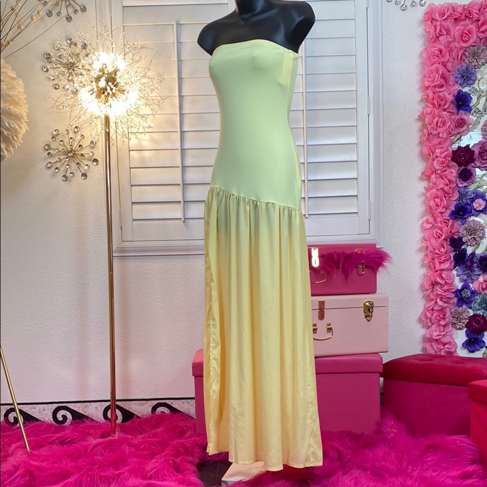 Strapless Yellow Dress